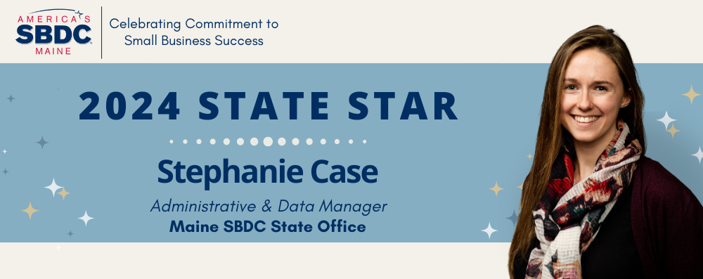 Stephanie Case is the 2024 State Star Award Winner (blue background and photo)