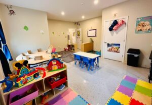 Colorful classroom at the new facility at Countryside Kids