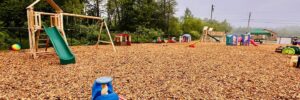 Outdoor playground at the new facility at Countryside Kids